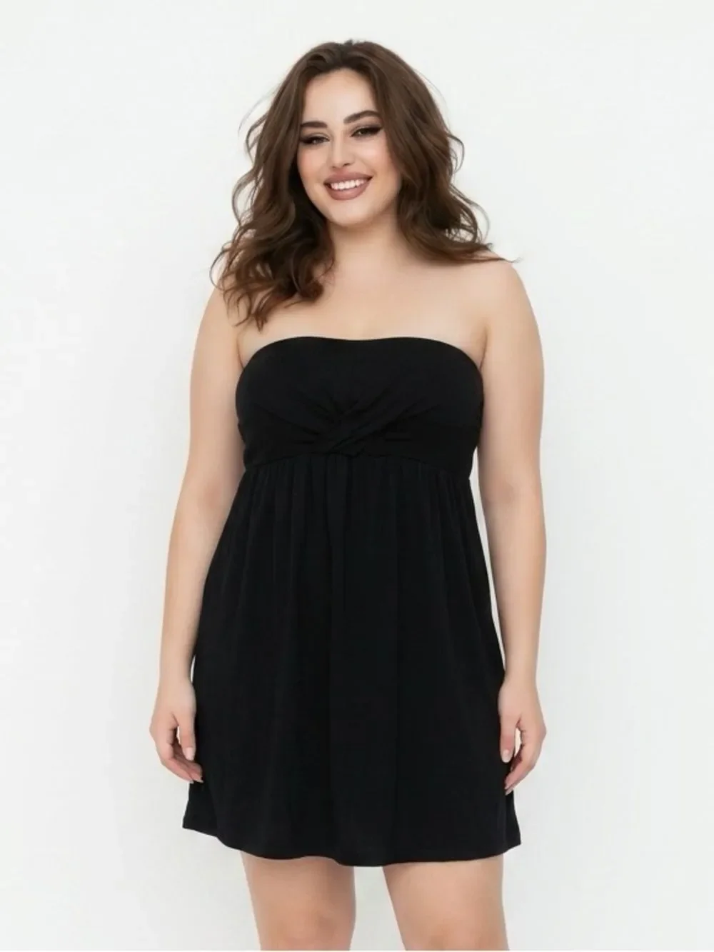 MERONA | Strapless Crossing Bust Black Swim Coverup Dress Women’s Size X-Large